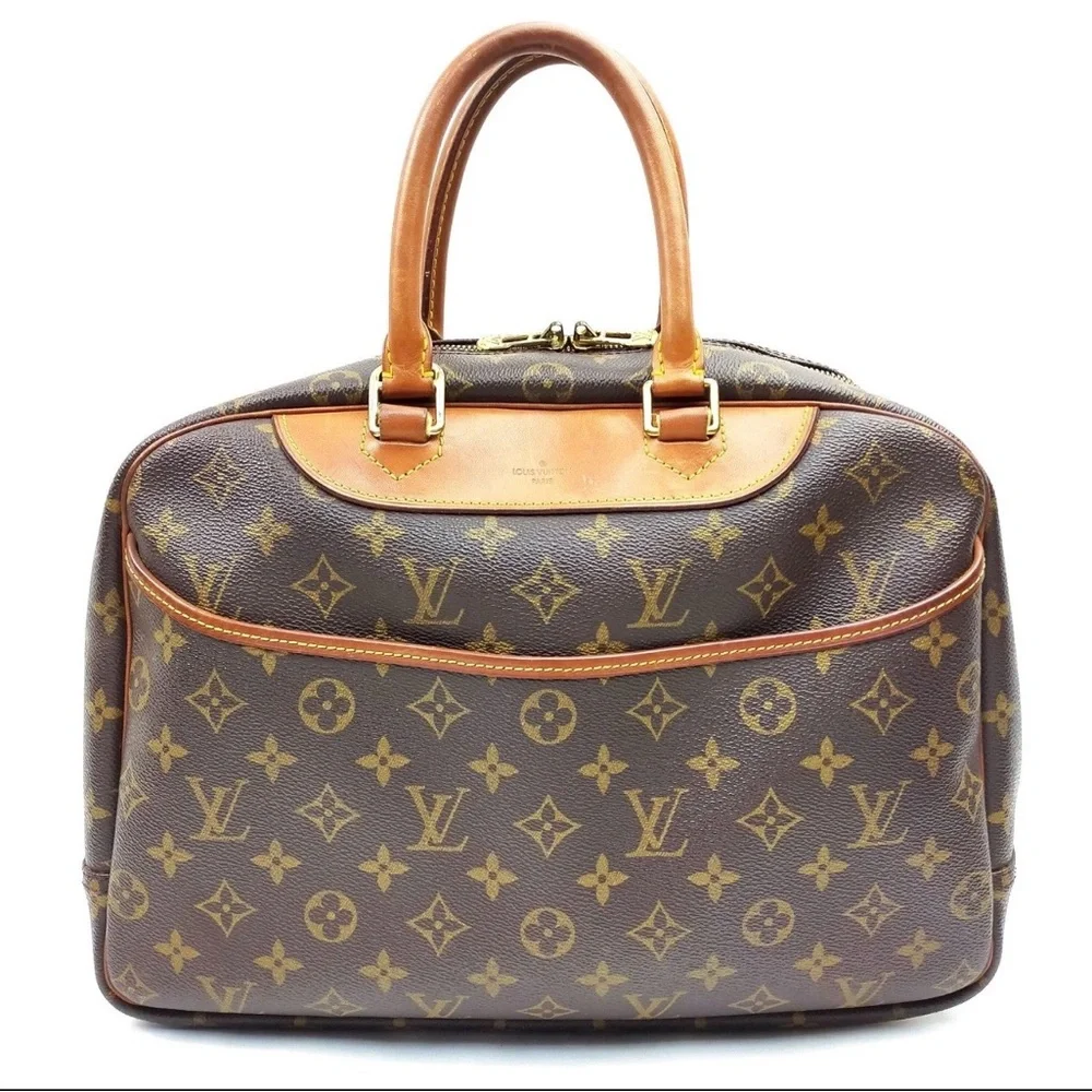 💯 Authentic Louis Vuitton LV Hand Bag Deauville Brown Monogram